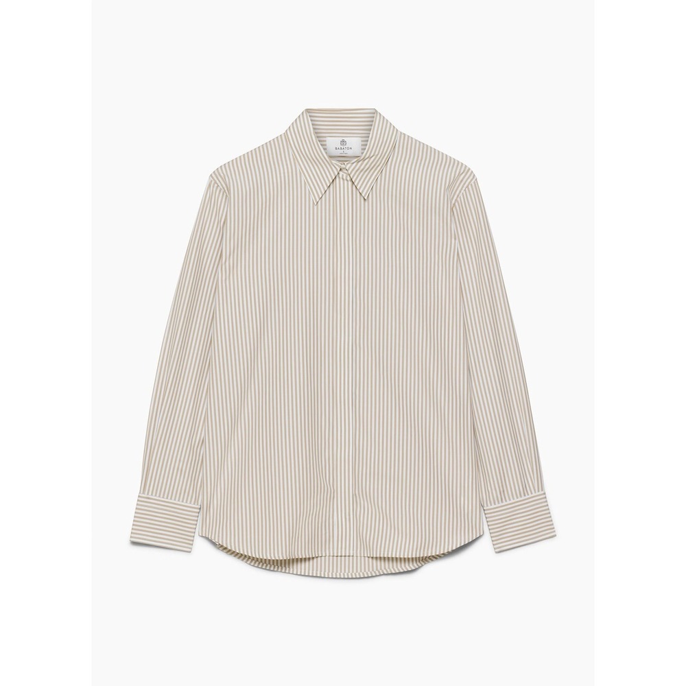 Babaton Aritzia Womens New Essential Relaxed Poplin Shirt Striped Size Medium